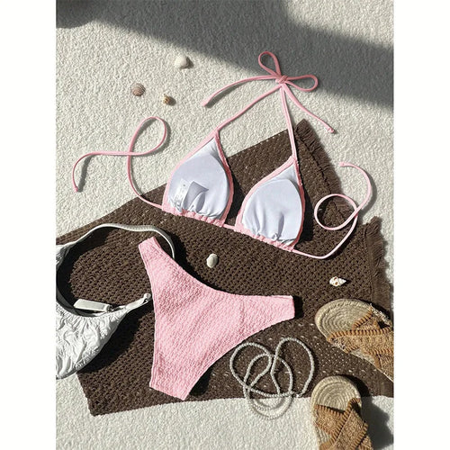 Bikini uncinetto bandeau triangolo – Set 2 pezzi intrecciato Estate 2026